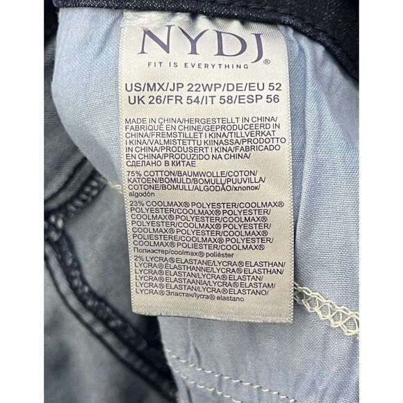 NYDJ Marilyn Straight Crop Jeans Women Size 22WP Blue Dark Wash Stretch Denim‎ - Picture 5 of 12